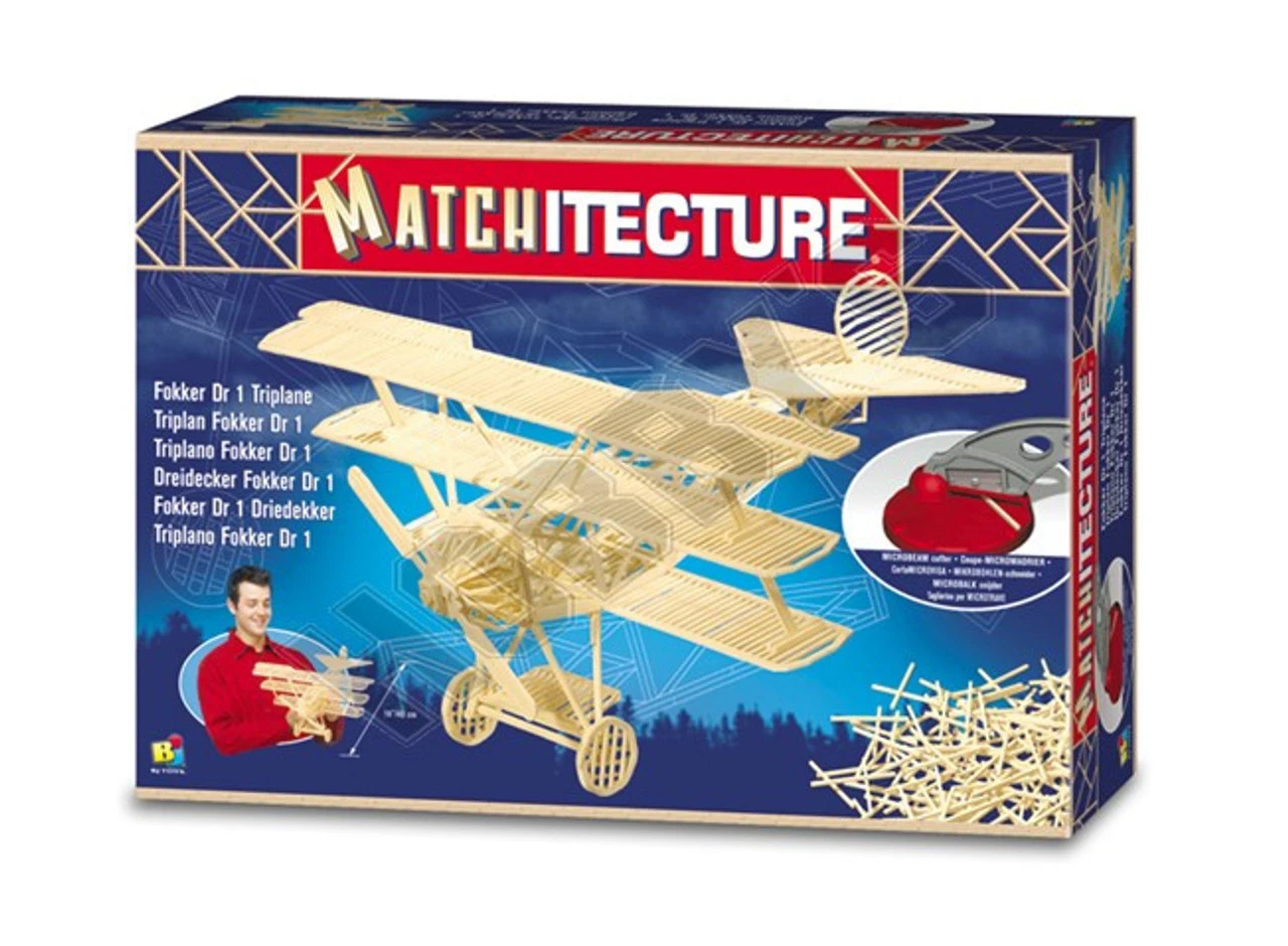 Matchitecture Fokker DR1 Matchstick Model 1 Matchitecture Fokker DR1 Matchstick Model