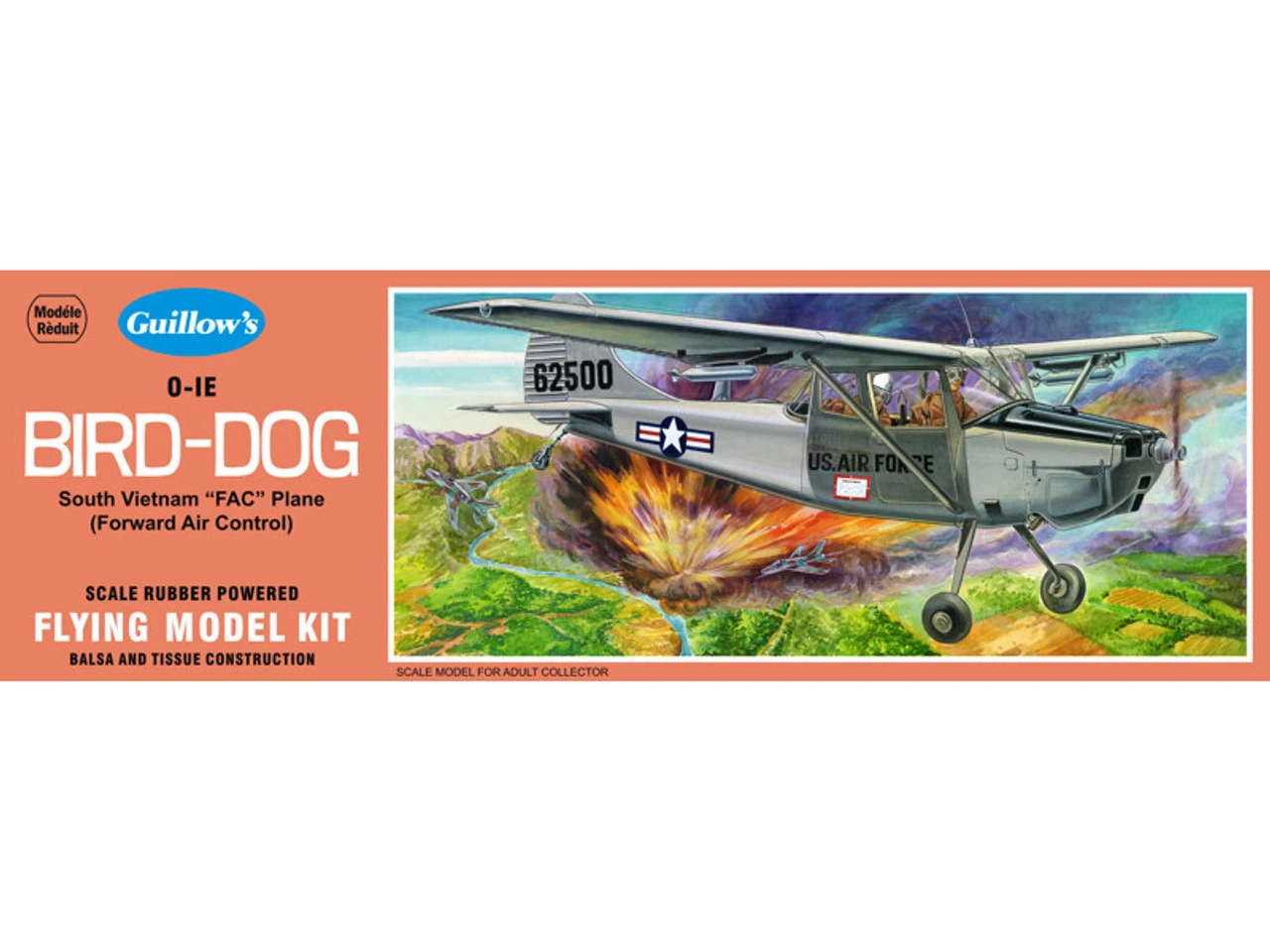 Guillow 1/24 Cessna O-1E Bird Dog Balsa Model Kit 1 Guillow 1/24 Cessna O-1E Bird Dog Balsa Model Kit