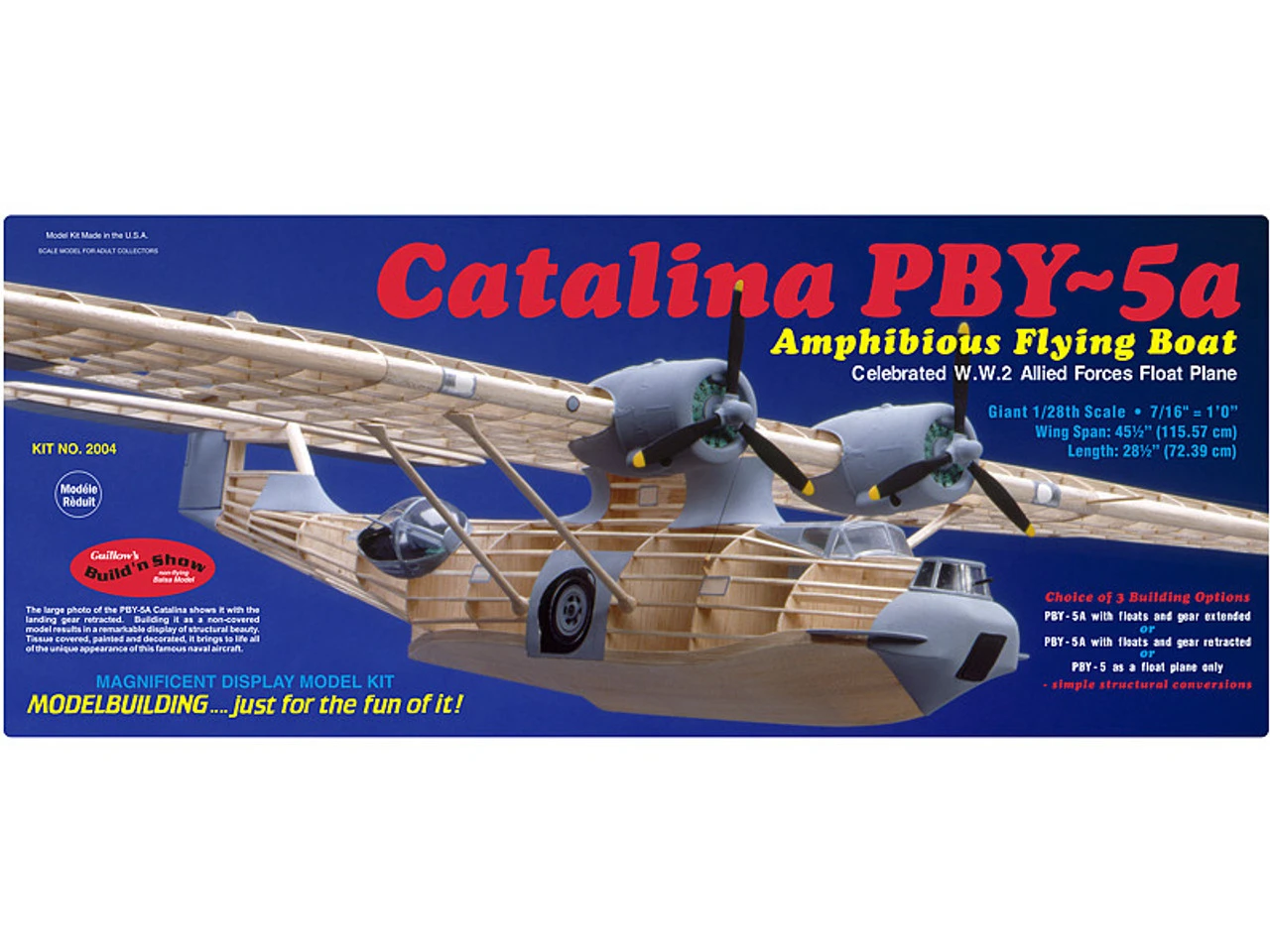 Guillow 1/28 PBY-5a Catalina Balsa Model Kit 1 Guillow 1/28 PBY-5a Catalina Balsa Model Kit