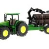 Siku 1/50 John Deere With Forestry Trailer