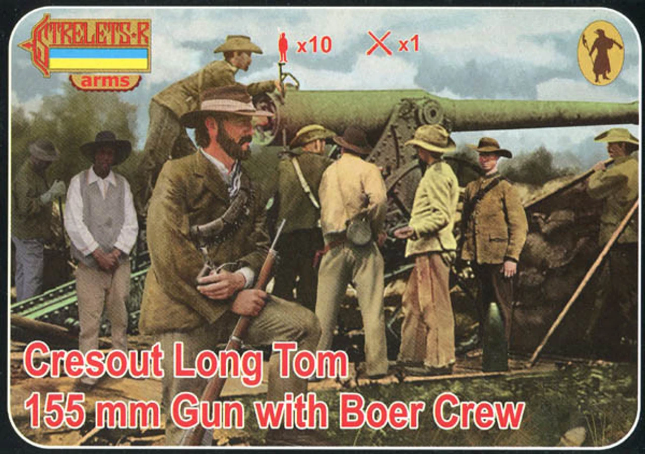 Strelets 1/72 Cresout Long Tom 155mm With Boers Model Kit 1 Strelets 1/72 Cresout Long Tom 155mm With Boers Model Kit