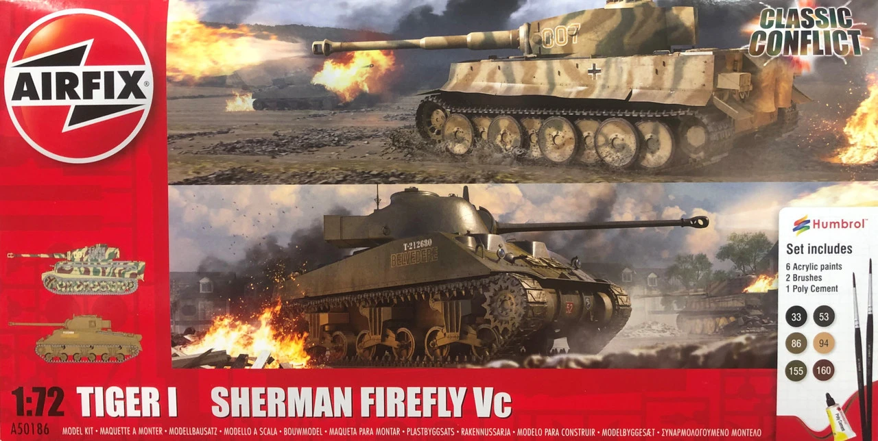 Airfix 1/72 Classic Conflict Tiger I Vs Sherman Firefly Gift Set 1 Airfix 1/72 Classic Conflict Tiger I Vs Sherman Firefly Gift Set