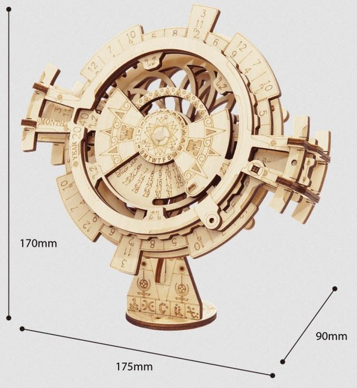 Rokr Perpetual Calendar 3D Wooden Kit 2 Rokr Perpetual Calendar 3D Wooden Kit - Image 2