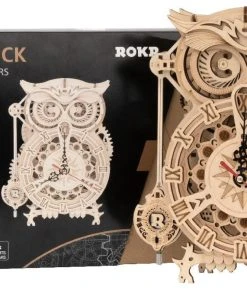 Rokr Owl Clock 3D Wooden Kit