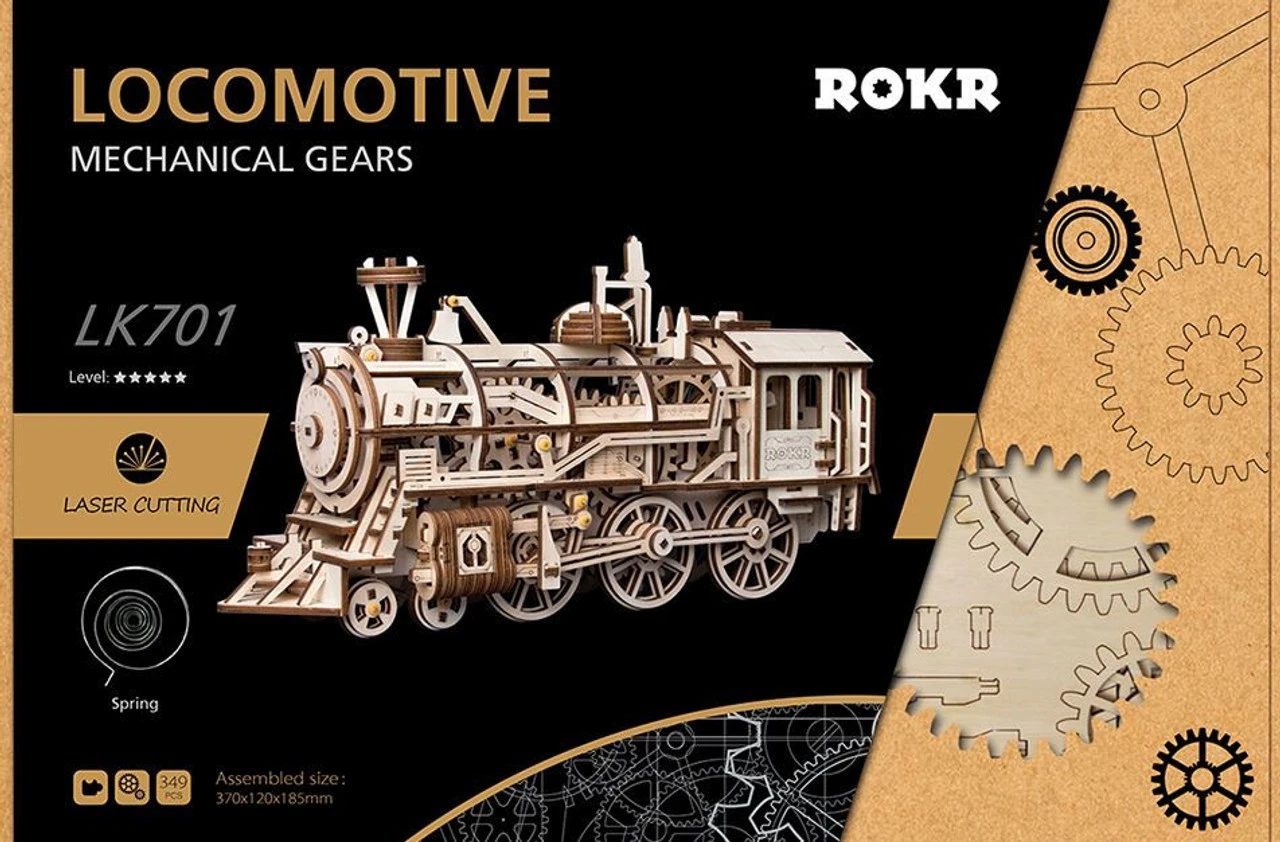 Rokr Locomotive 3D Wooden Kit 1 Rokr Locomotive 3D Wooden Kit