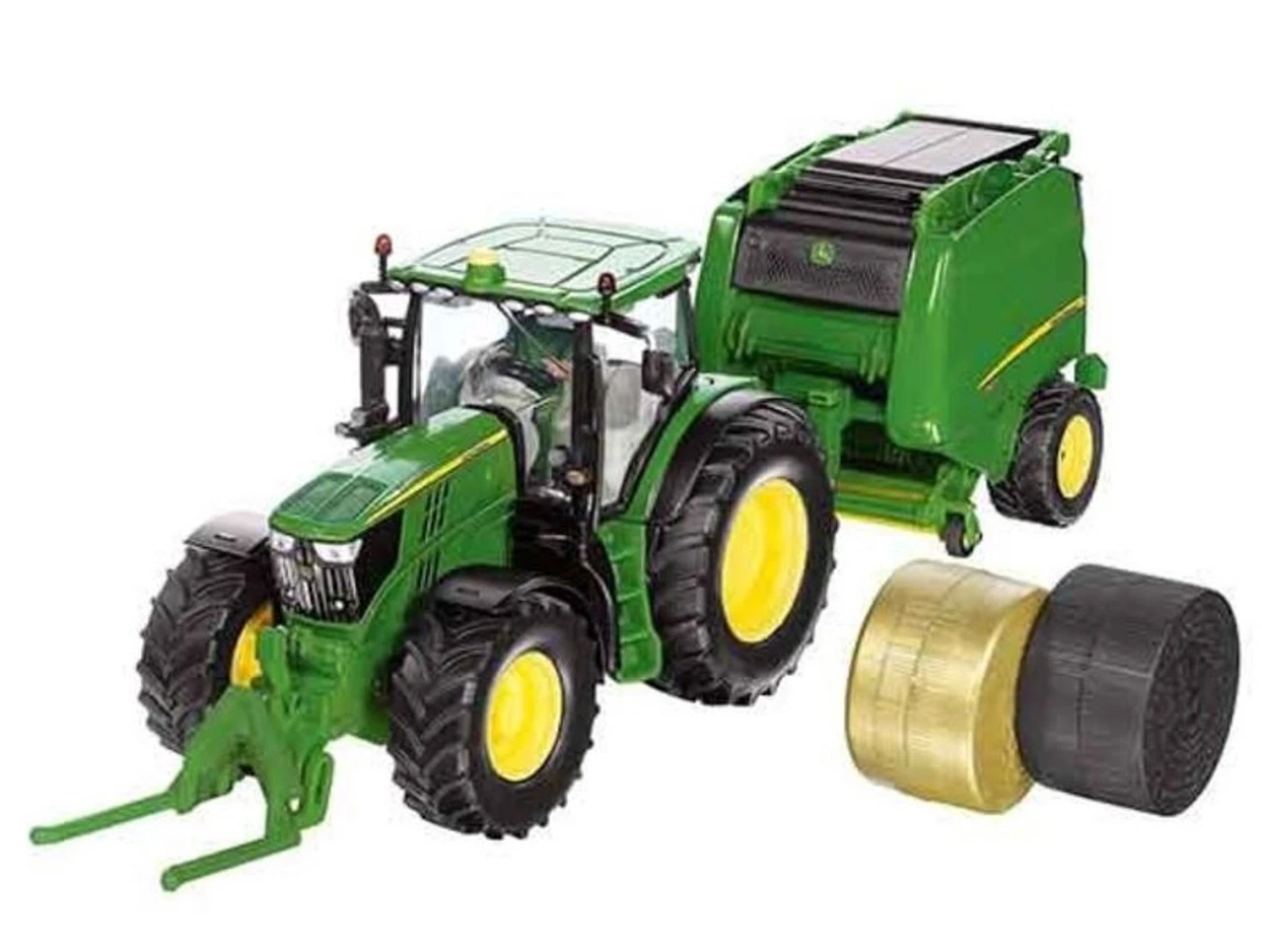 Siku 1/32 John Deere 6175R With Round Bailer And Bales Diecast Model 1 Siku 1/32 John Deere 6175R With Round Bailer And Bales Diecast Model