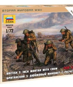 Zvezda 1/72 British Mortar With Crew 1939-42