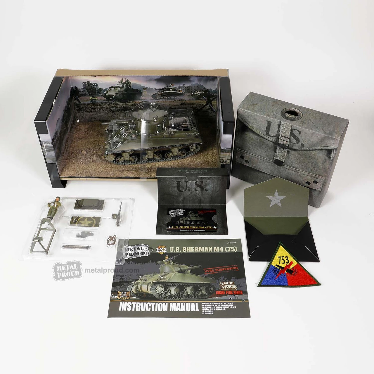 Forces Of Valor 1/32 U.S Medium Tank Sherman M4 (75) Diecast Model 12 Forces Of Valor 1/32 U.S Medium Tank Sherman M4 (75) Diecast Model - Image 12
