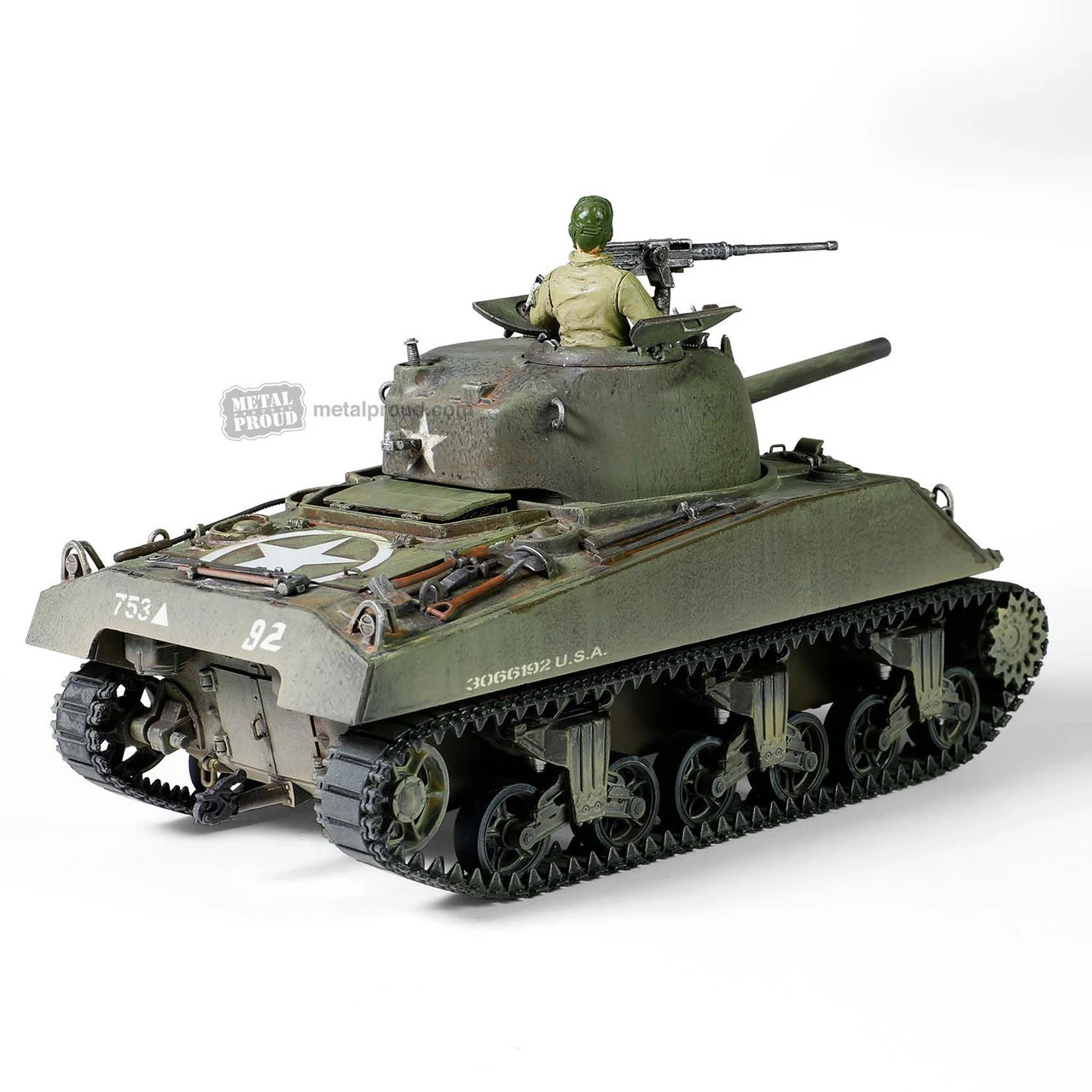 Forces Of Valor 1/32 U.S Medium Tank Sherman M4 (75) Diecast Model 5 Forces Of Valor 1/32 U.S Medium Tank Sherman M4 (75) Diecast Model - Image 5