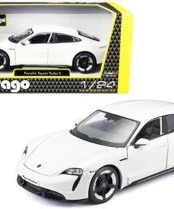 Burago 1/24 Porsche Taycan White Diecast Model