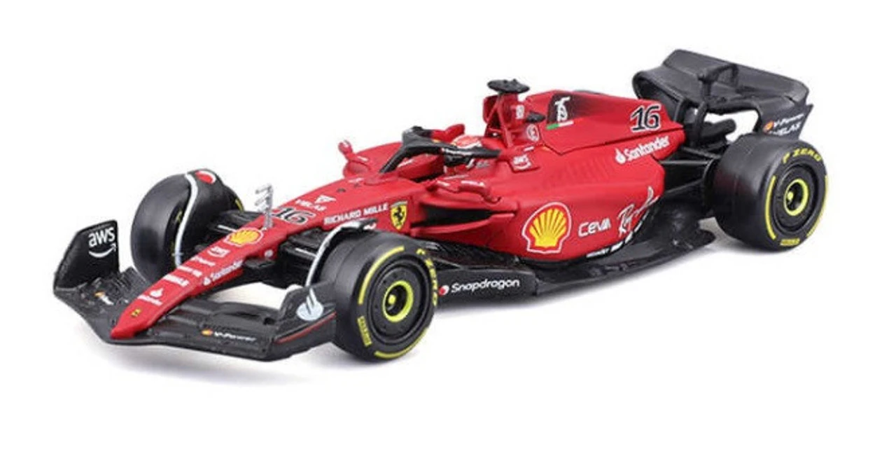 Burago 1/43 Ferrari F1-75 2022 #16 Charles Leclerc Diecast Model 1 Burago 1/43 Ferrari F1-75 2022 #16 Charles Leclerc Diecast Model