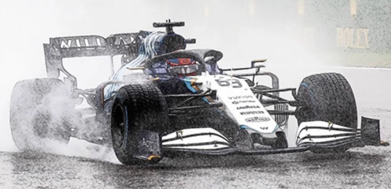 Minichamps 1/43 Williams Racing Mercedes FW43B, George Russell, 2nd Place Belgian GP 2021 1 Minichamps 1/43 Williams Racing Mercedes FW43B, George Russell, 2nd Place Belgian GP 2021