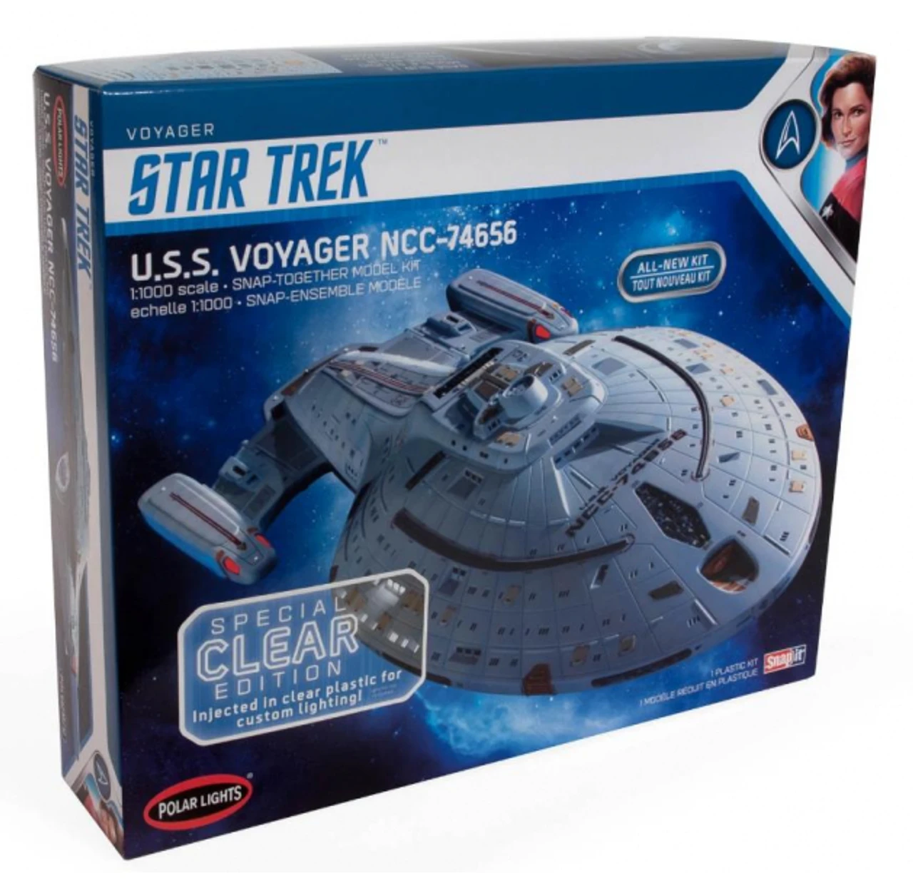 Polar Lights 1/1000 Star Trek USS Voyager NCC-74656 Clear Edition Snap Model Kit 1 Polar Lights 1/1000 Star Trek USS Voyager NCC-74656 Clear Edition Snap Model Kit