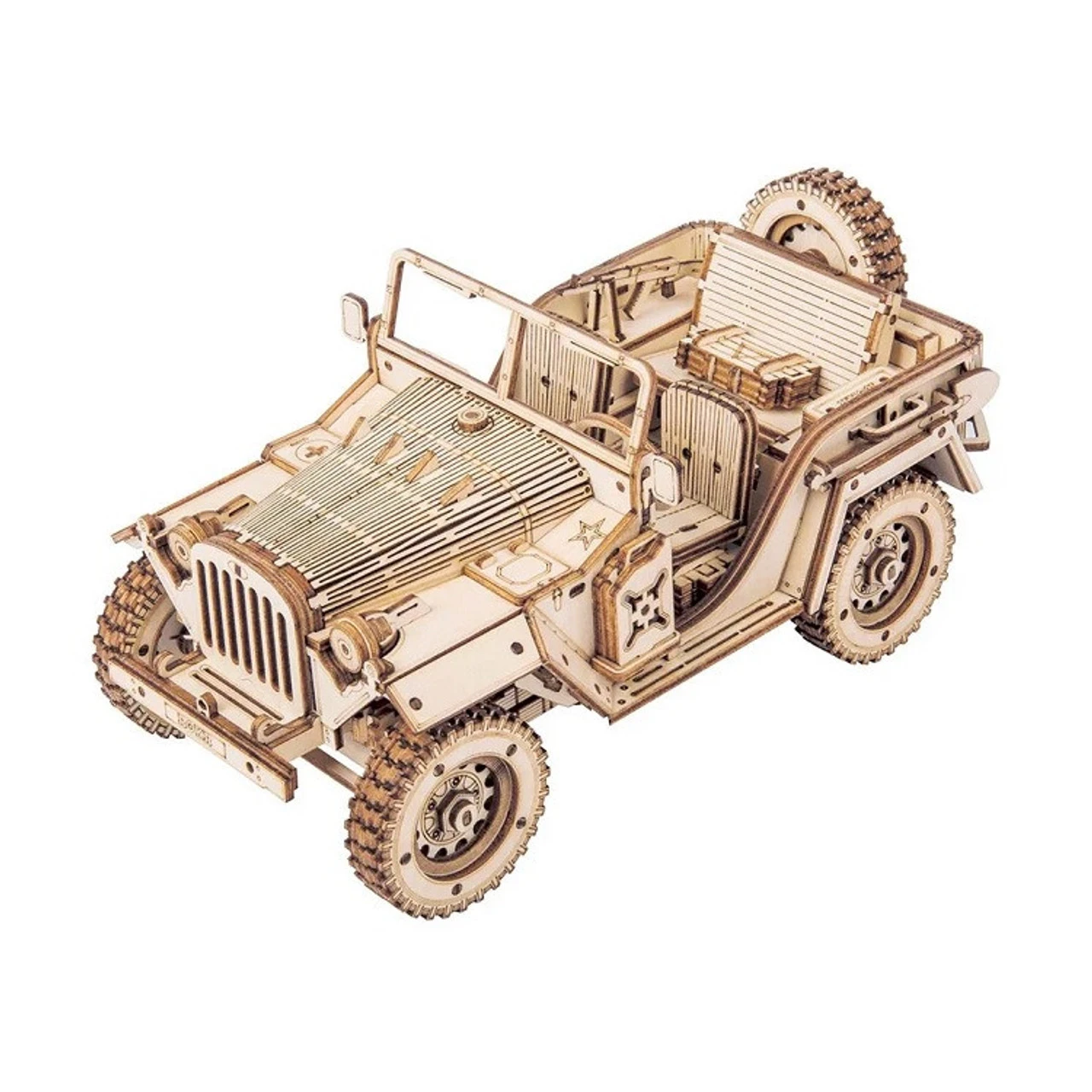 Rokr Army Jeep 3D Wooden Puzzle Model Kit 3 Rokr Army Jeep 3D Wooden Puzzle Model Kit - Image 3