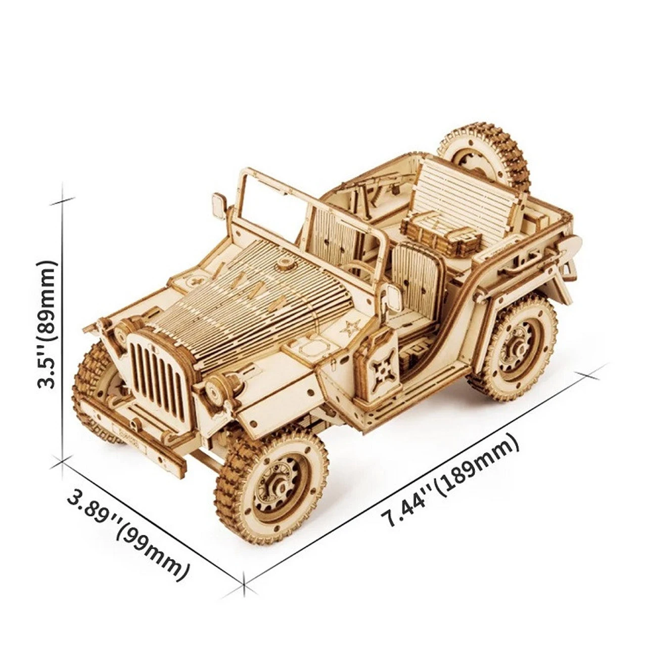 Rokr Army Jeep 3D Wooden Puzzle Model Kit 4 Rokr Army Jeep 3D Wooden Puzzle Model Kit - Image 4