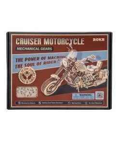 Rokr Cruiser Motorcycle 3D Wooden Puzzle Model Kit