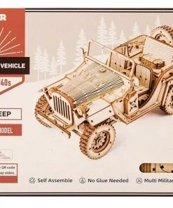 Rokr Army Jeep 3D Wooden Puzzle Model Kit