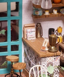 Rolife Simon's Coffee Shop Wooden Diorama Kit -Games Workshop shop DG109 4 82935.1677142892