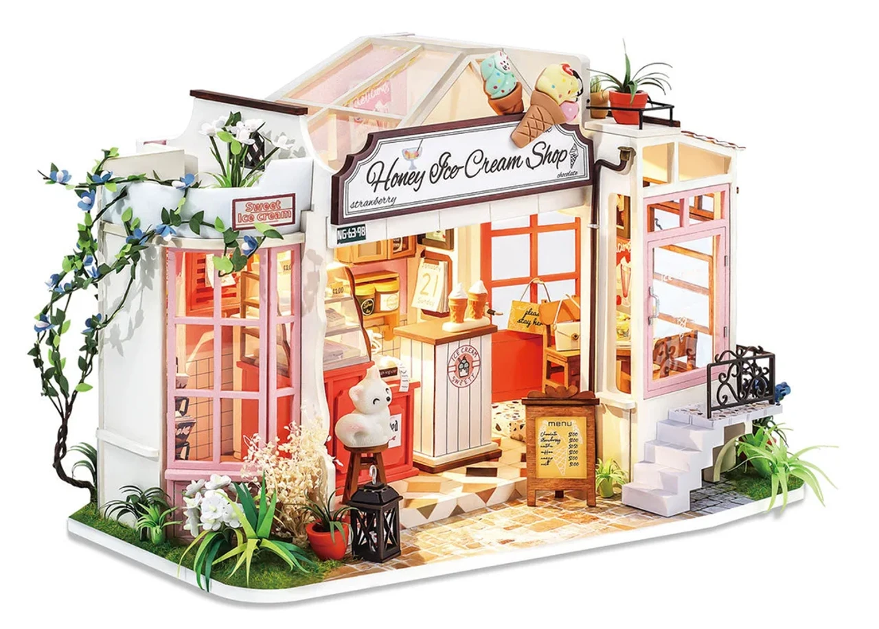 Rolife Honey Ice-cream Shop Wooden Diorama Kit 1 Rolife Honey Ice-cream Shop Wooden Diorama Kit